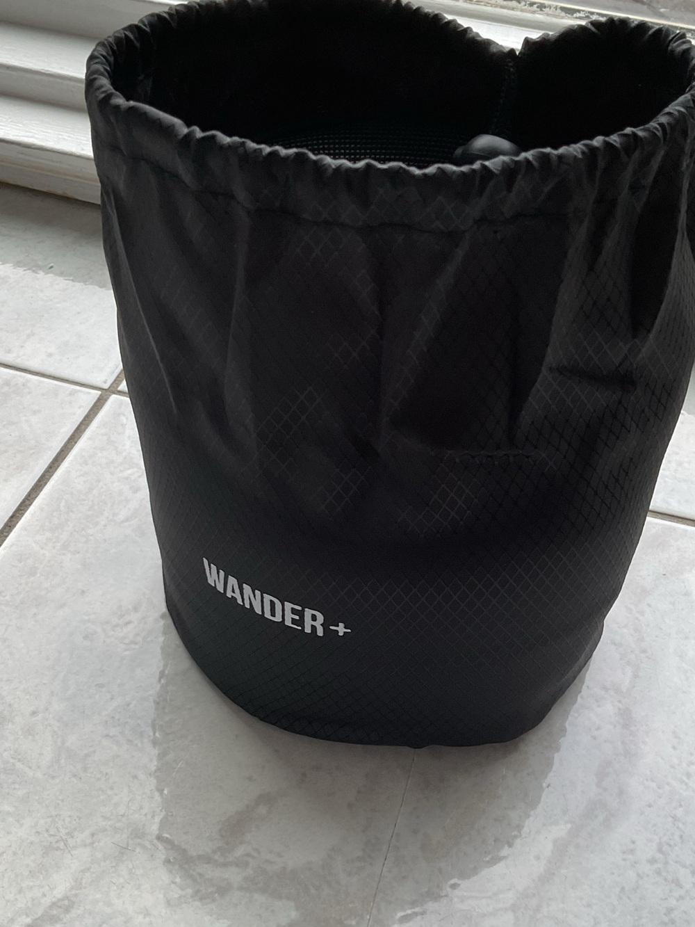 Wander Black Travel Pillow with Branded Carry Pouch